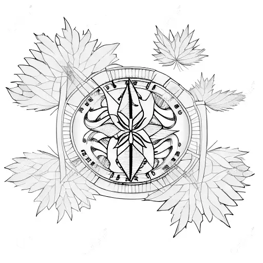 A minimalist tattoo of a music equalizer with weed leaves incorporated into the design, representing your interests in music and weed. tattoo design idea