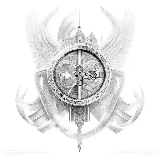 divine crusader tattoo design idea