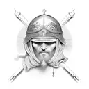 divine crusader tattoo design idea