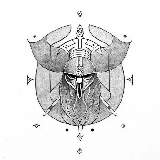 crow viking  tattoo design idea