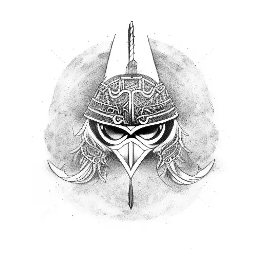 crow viking tribal tattoo design idea