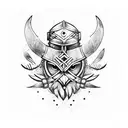 crow viking  tattoo design idea