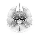 crow viking tribal tattoo design idea