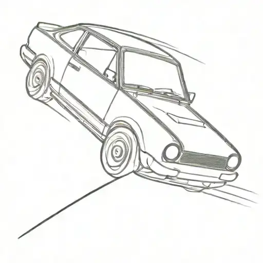 car drifting car tattoo design idea