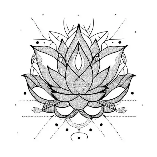 Lotus Flower with peacock feather  tattoo design idea