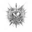 Bleeding Black Heart with Daggers tattoo design idea