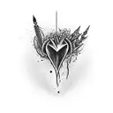 Bleeding Black Heart with Daggers tattoo design idea