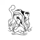 sexy nun drinking and smoking   tattoo design idea