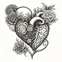 heart vs brain tattoo design idea