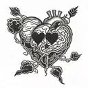 heart vs brain tattoo design idea