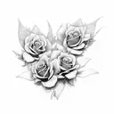 The name will with 3 butterflys and 2 black roses  tattoo design idea