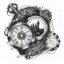 time turner from harry potter unique design tattoo design idea