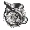 time turner from harry potter unique design tattoo design idea