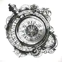 time turner from harry potter unique design tattoo design idea