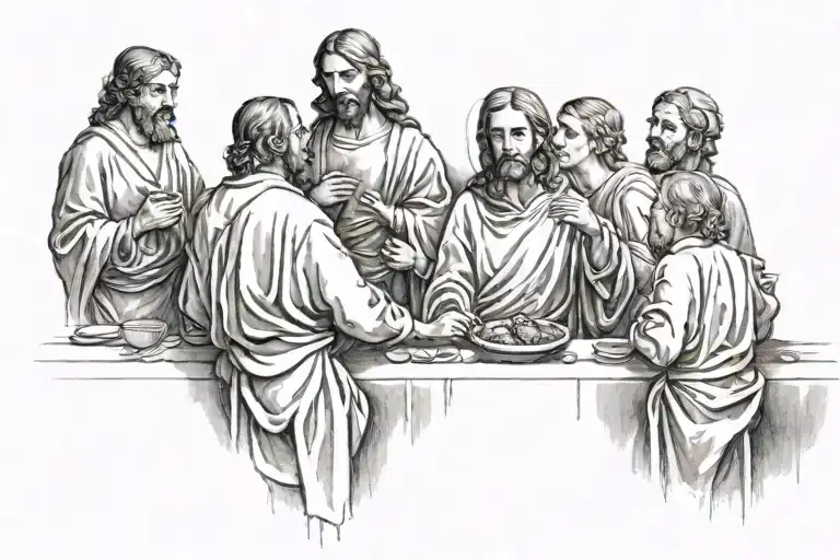 last supper tattoo design idea