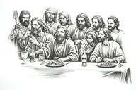 last supper tattoo design idea