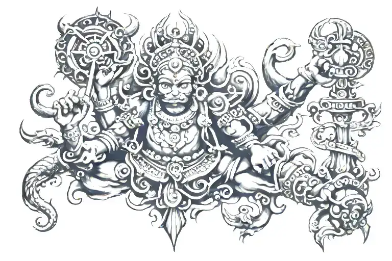 kaal bhairav ​​god tattoo design idea