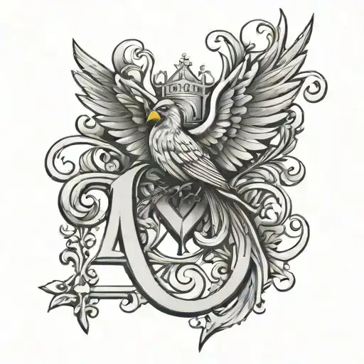 initials of the 4 cardinal virtues tattoo design idea
