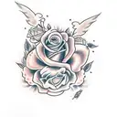 espada com rosas  tattoo design idea