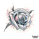 espada com rosas em volta  tattoo design idea