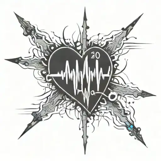EKG from the names Maor and Yuval tattoo design idea