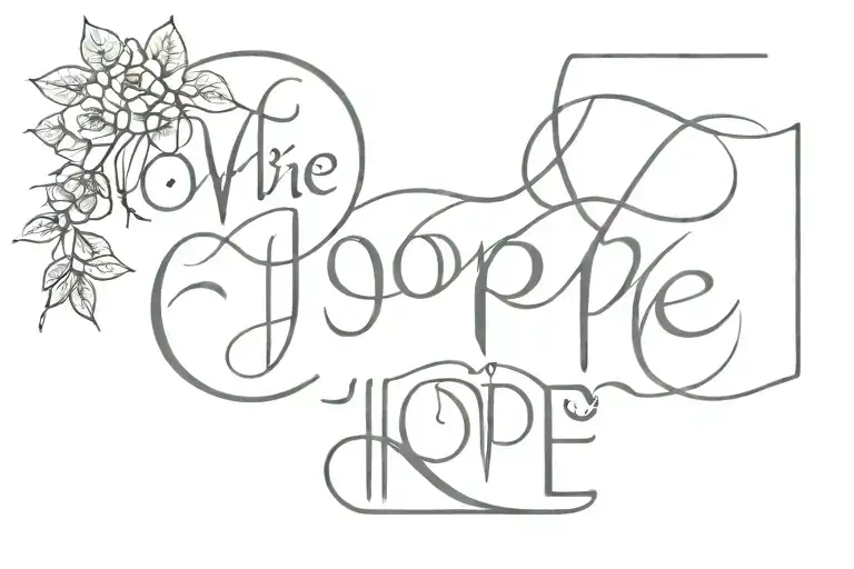 the word hope written tattoo design idea