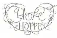 the word hope written tattoo design idea