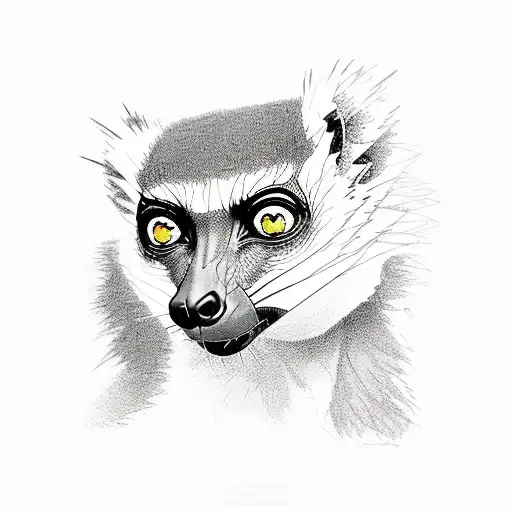 walking lemur tattoo design idea