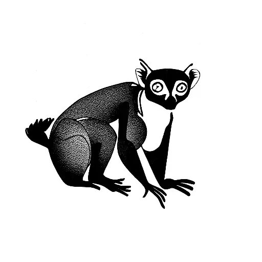 walking lemur tattoo design idea