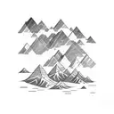 travelling on mountains with sea and stars tattoo design idea