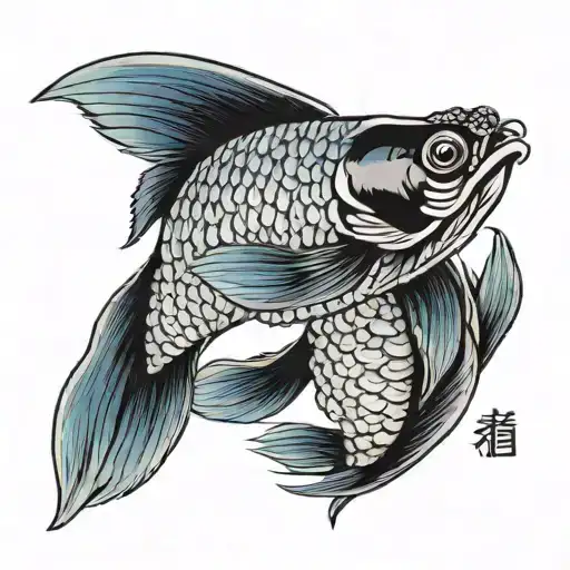 yakuza wild betta fish tattoo design idea
