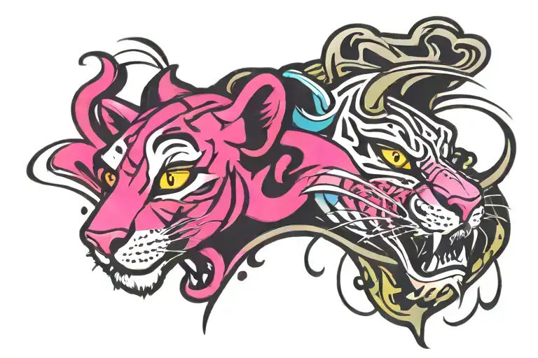 Pink panther tattoo design idea
