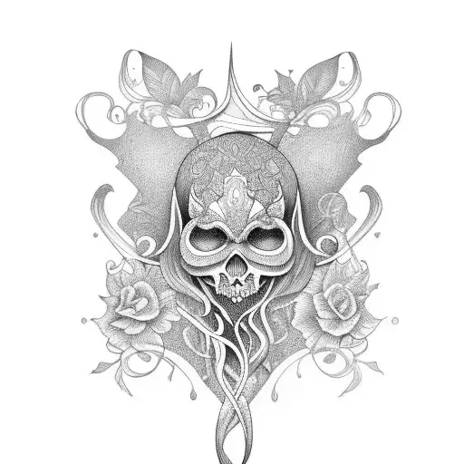 art nouveau le long de la jambe  tattoo design idea