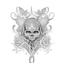 art nouveau le long de la jambe  tattoo design idea