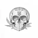 pomegranate skull tattoo design idea