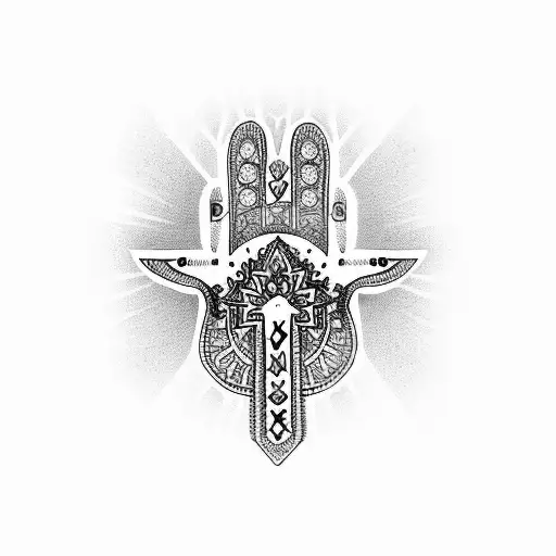 Hamsa hand Symbol tattoo design idea