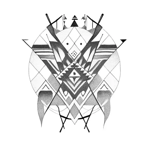 native american arrows geometry tattoo design idea