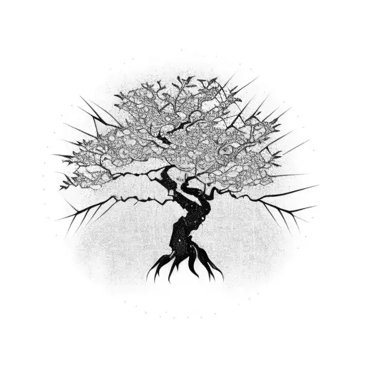 japanese bonzai tree tattoo design idea