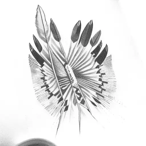 native american tipi feathers birds tattoo design idea