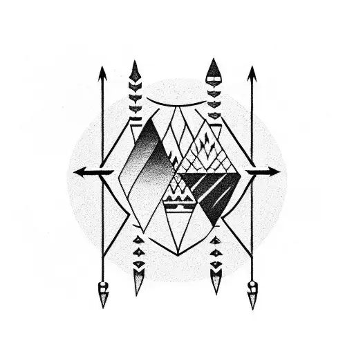 native american arrows geometry tattoo design idea