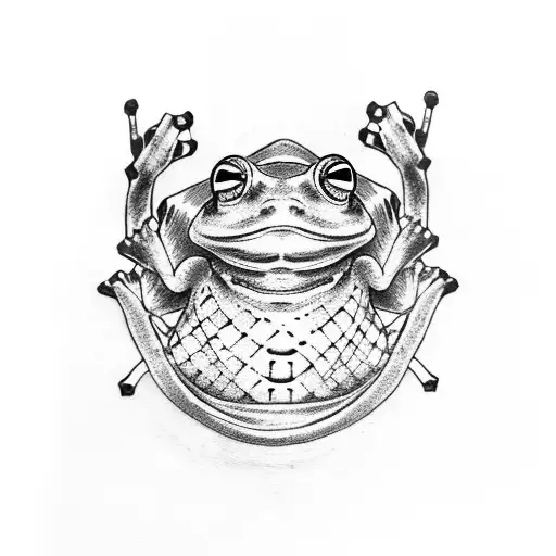 samurai frog tattoo design idea