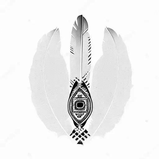 native american feather tattoo design idea