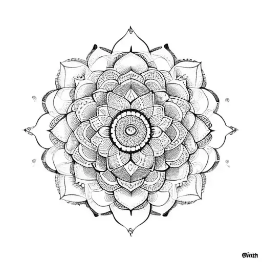 Lotus Flower with mandala tattoo design idea