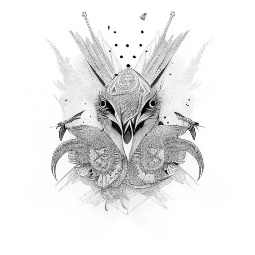 tribal birds tattoo design idea