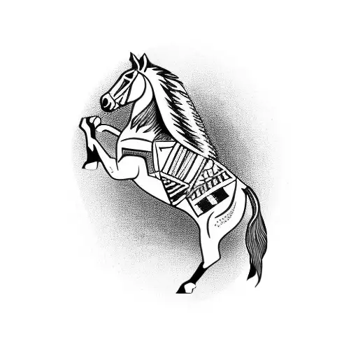native american riding a horse tattoo design idea