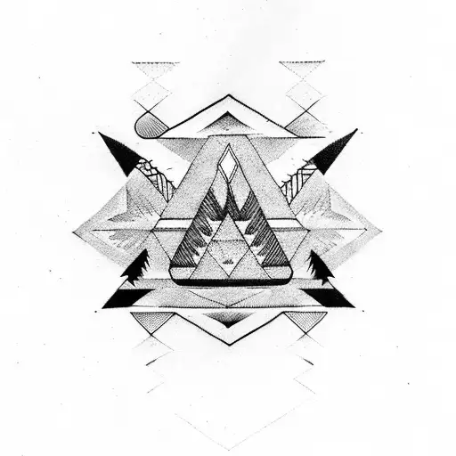 native american arrows geometry tattoo design idea
