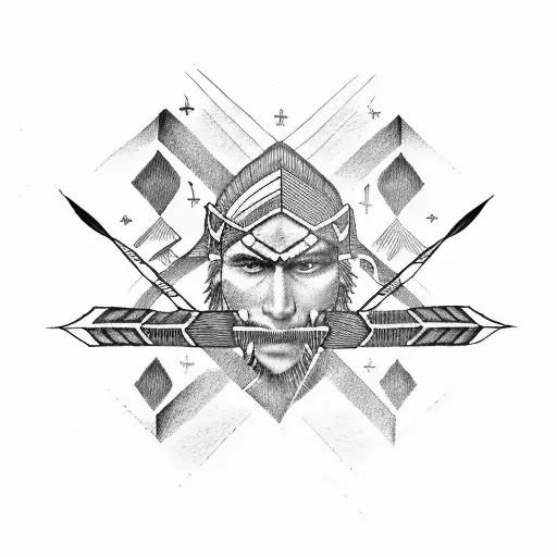 native american arrows geometry tattoo design idea