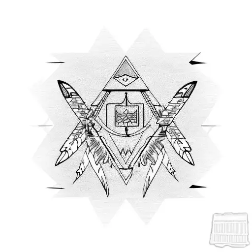 native american arrows geometry tattoo design idea