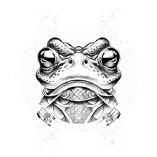 samurai frog tattoo design idea