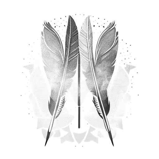 arrow feather birds tribal tattoo design idea